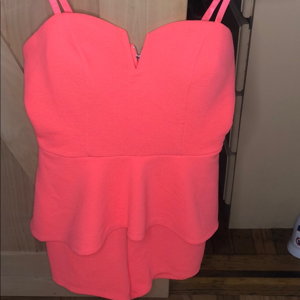 NEON PUNCH MATERIAL GIRL ROMPER! Never Worn, NWT